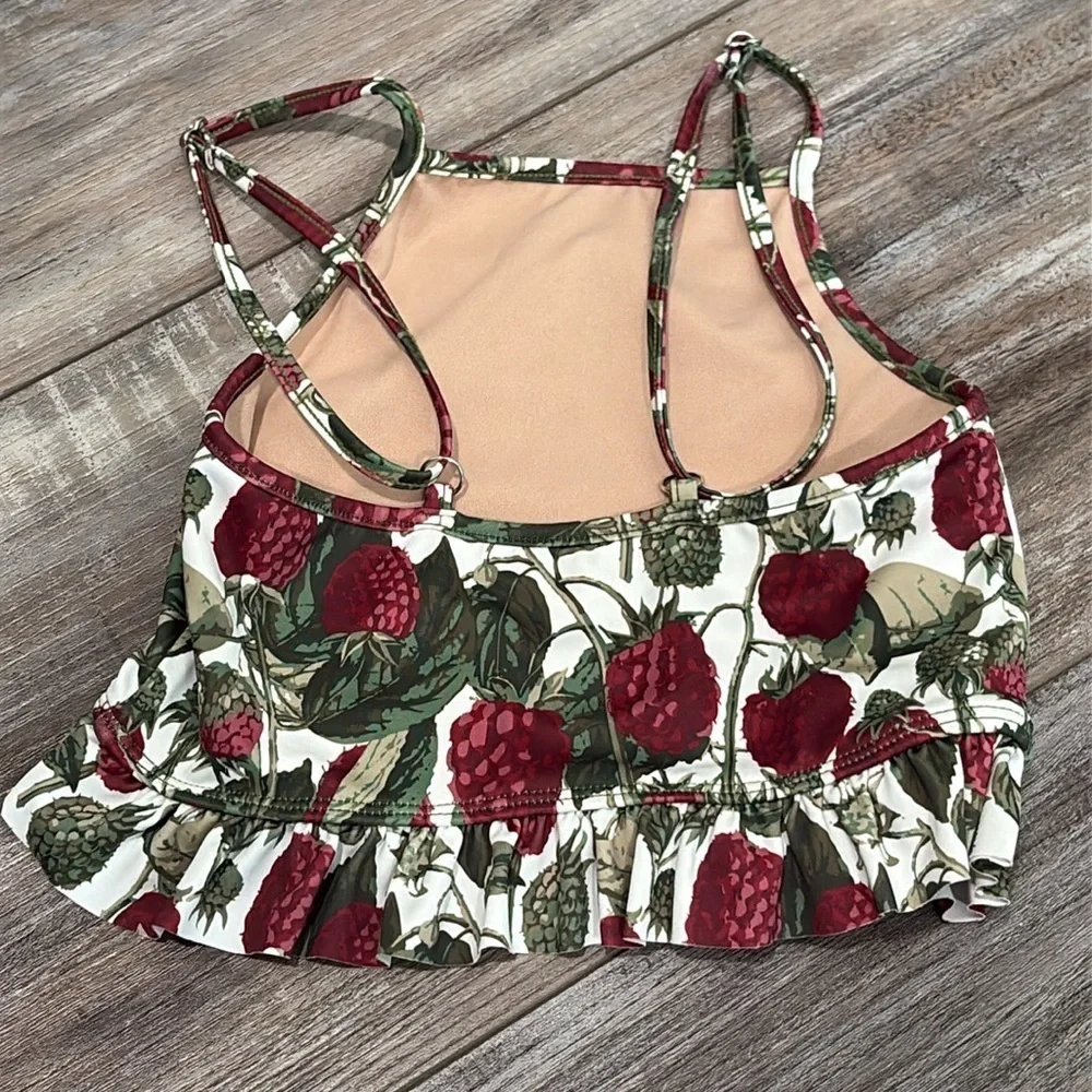 Kortni Jeane Raspberry Ruffle Tankini Top 2/3
